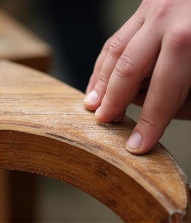 Fasi di levigatura manuale del legno